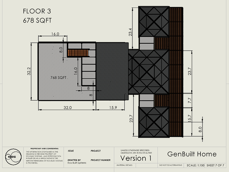 Floor 3 plan, 678 sqft