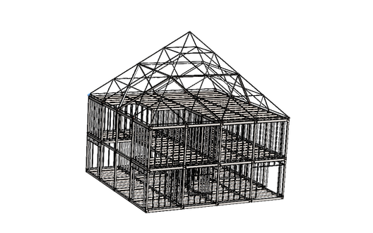 Structural model of the light gauge steel frame