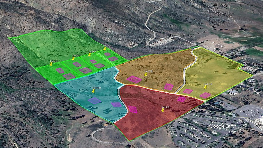 Aerial site plan showing the GenSierra lot layout across 120 acres